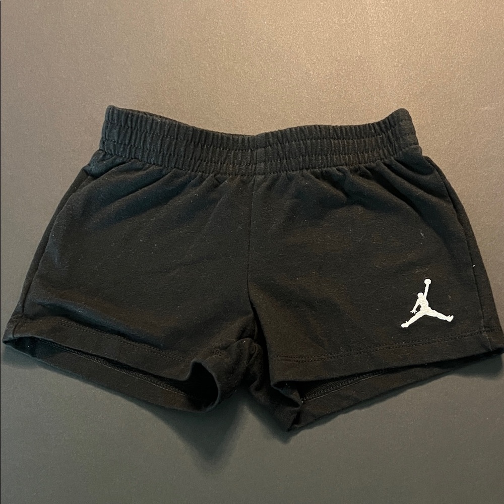 Jordan Girls Black Shorts with White Logo